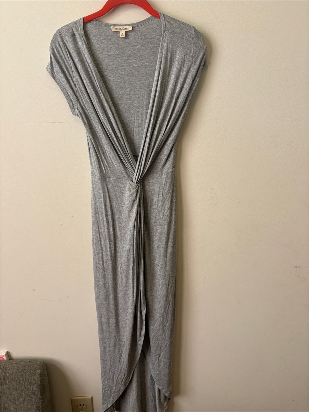 Rolla Coster Heather Gray Maxi Dress with Twist Front